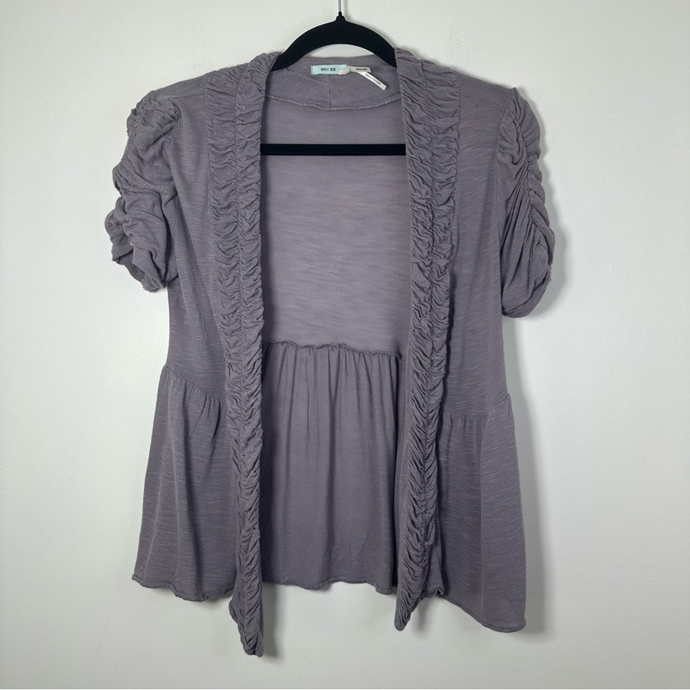 Urban Outfitters Kimchi Blue Y2K Purple Mauve Open Short Sleeve Cardigan Size S